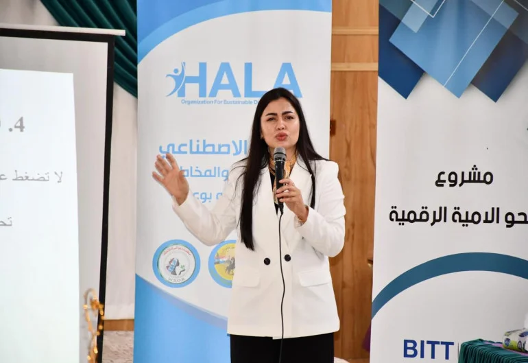 المهندسة سجى البياتي تختتم ورشة حول الذكاء الاصطناعي ضمن مشروع محو الأمية الرقمية في صلاح الدين